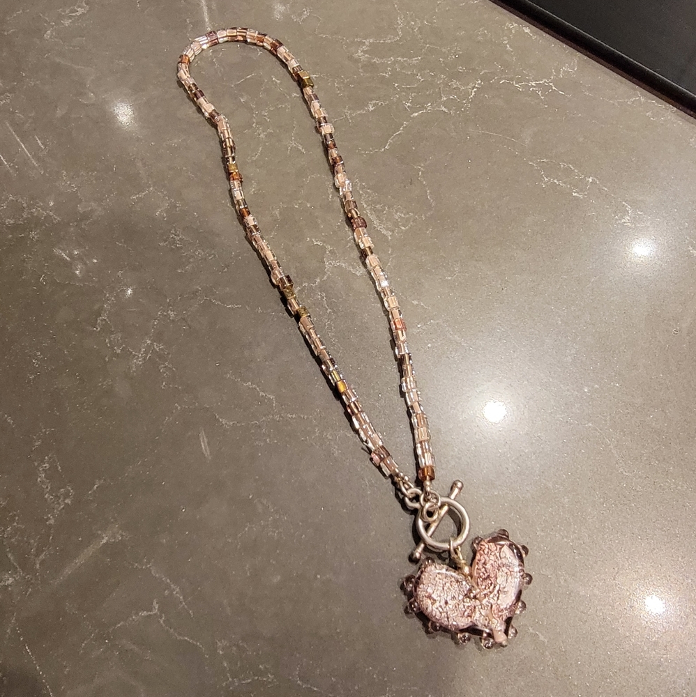 Handmade Necklace with Handmade Glass Beads